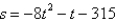 <strong>An object moving vertically is at the given heights at the specified times. Find the position equation for the object. At t = 1 second, s = 284 feet At t = 2 seconds, s = 221 feet At t = 3 seconds, s = 126 feet</strong> A) B) C) D) E)