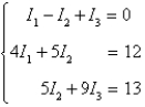 <strong>Applying Kirchhoff's Laws to the electrical network in the figure, the currents I<sub>1</sub>, I<sub>2</sub>, and I<sub>3</sub> are the solution of the system Find the currents. </strong> A) B) C) D) E)