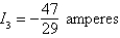 <strong>Applying Kirchhoff's Laws to the electrical network in the figure, the currents I<sub>1</sub>, I<sub>2</sub>, and I<sub>3</sub> are the solution of the system Find the currents. </strong> A) B) C) D) E)