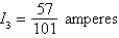 <strong>Applying Kirchhoff's Laws to the electrical network in the figure, the currents I<sub>1</sub>, I<sub>2</sub>, and I<sub>3</sub> are the solution of the system Find the currents. </strong> A) B) C) D) E)