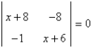 <strong>Solve for x given the following equation involving a determinant. </strong> A) B) C) D) E)
