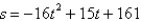 <strong>An object moving vertically is at the given heights at the specified times. Find the position equation for the object. At t = 1 second, s = 161 feet At t = 2 seconds, s = 98 feet At t = 3 seconds, s = 3 feet</strong> A) B) C) D) E)