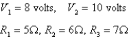 <strong>Applying Kirchhoff's Laws to the electrical network in the figure, the currents I<sub>1</sub>, I<sub>2</sub>, and I<sub>3</sub> are the solution of the system Find the currents. </strong> A) B) C) D) E)