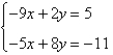 <strong>Determine which ordered pair is a solution of the system. </strong> A) (-3, 6) B) (-1, -2) C) (-2, -1) D) (1, -2) E) (6, 3)