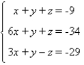Solve the system, if possible.  
