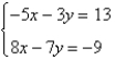 Determine which ordered pair is a solution of the system.  