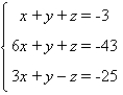 Solve the system, if possible.  
