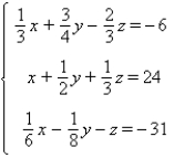 Solve the system by Gauss - Jordan elimination.  