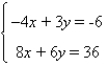 Solve the system by substitution, if possible.  