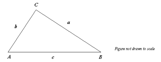 <strong>Given , , and , use the Law of Cosines to solve the triangle for the value of A. Round answer to two decimal places. </strong> A) B) C) D) E)