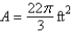 <strong>Find the area of the sector of the circle with radius 2 feet and central angle .</strong> A) B) C) D) E)