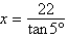 <strong>Using the figure below, if , determine the exact value of x. </strong> A) B) C) D) E)