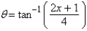 <strong>Use an inverse function to write \theta as a function of x. </strong> A) B) C) D) E)