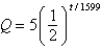<strong>Let Q represent a mass of radioactive radium (<sup>226</sup>Ra) (in grams), whose half-life is 1599 years. The quantity of radium present after t years is Determine the quantity present after 300 years. Round to the nearest hundredth of a gram.</strong> A) 0.00 g B) 0.47 g C) 0.88 g D) 4.39 g E) 5.00 g