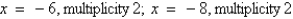 <strong>Find all real zeros of the polynomial and determine the multiplicity of each.</strong> A) B) C) D) E)