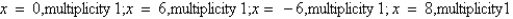 <strong>Find all real zeros of the polynomial and determine the multiplicity of each.</strong> A) B) C) D) E)