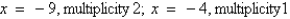<strong>Find all real zeros of the polynomial and determine the multiplicity of each.</strong> A) B) C) D) E)