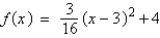 <strong>Write the standard form of the equation of the parabola that has a vertex at and passes through the point .</strong> A) B) C) D) E)