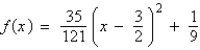 <strong>Write the standard form of the equation of the parabola that has a vertex at and passes through the point .</strong> A) B) C) D) E)