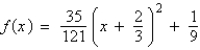 <strong>Write the standard form of the equation of the parabola that has a vertex at and passes through the point .</strong> A) B) C) D) E)