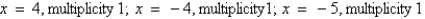 <strong>Find all real zeros of the polynomial and determine the multiplicity of each.</strong> A) B) C) D) E)