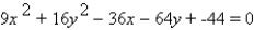 Find the graph of the following ellipse.  