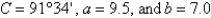 Determine the area of a triangle having the following measurements. Round your answer to two decimal places.  