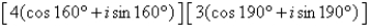 Perform the operation shown below and leave the result in trigonometric form.  