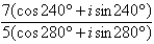 Divide the complex numbers below and leave the result in trigonometric form.