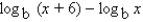 Assume that x is a positive number. Use the properties of logarithms to write the expression as the logarithm of one quantity.
