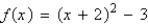 <strong>Find the standard form of the quadratic function shown below: </strong> A) B) C) D) E)