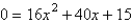 <strong>Solve using the quadratic formula.</strong> A) B) C) D) E)