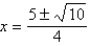 <strong>Solve using the quadratic formula.</strong> A) B) C) D) E)