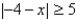 <strong>Use absolute value notation to define the interval shown below. -1 9</strong> A) B) C) D) E)