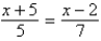 <strong>Solve the following equation. </strong> A) B) C) D) E)