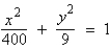 <strong>Find the standard form of the equation of the ellipse with the following characteristics. foci: major axis of length: 20</strong> A) B) C) D) E)