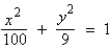 <strong>Find the standard form of the equation of the ellipse with the following characteristics. foci: major axis of length: 20</strong> A) B) C) D) E)