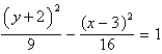 <strong>Find the standard form of the equation of the hyperbola with the given characteristics. vertices: (0, -2), (6, -2) Asymptotes: </strong> A) B) C) D) E)