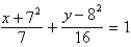 <strong>Find the standard form of the equation of the ellipse with the given characteristics. foci: endpoints of the major axis: </strong> A) B) C) D) E)