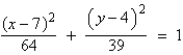 <strong>Find the standard form of the equation of the ellipse with the given characteristics. foci: endpoints of the major axis: </strong> A) B) C) D) E)