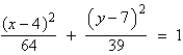 <strong>Find the standard form of the equation of the ellipse with the given characteristics. foci: endpoints of the major axis: </strong> A) B) C) D) E)