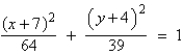 <strong>Find the standard form of the equation of the ellipse with the given characteristics. foci: endpoints of the major axis: </strong> A) B) C) D) E)
