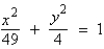 <strong>Find the center and vertices of the ellipse. </strong> A)center: (7, 2) vertices: (-7, -2), (7, 2) B)center: (0, 0) vertices: (0, -7), (0, 7) C)center: (7, 0) vertices: (0, -2), (0, 2) D)center: (0, 0) vertices: (-2, 0), (2, 0) E)center: (0, 0) vertices: (-7, 0), (7, 0)