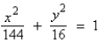 <strong>Find the standard form of the equation of the ellipse with the following characteristics. foci: major axis of length: 12</strong> A) B) C) D) E)