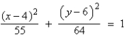 <strong>Find the standard form of the equation of the ellipse with the given characteristics. foci: endpoints of the major axis: </strong> A) B) C) D) E)