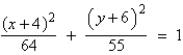 <strong>Find the standard form of the equation of the ellipse with the given characteristics. foci: endpoints of the major axis: </strong> A) B) C) D) E)