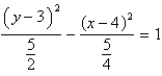 <strong>Identify the conic by writing the equation in standard form. </strong> A) ; hyperbola B) ; hyperbola C) ; hyperbola D) ; ellipse E) ; ellipse