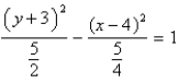 <strong>Identify the conic by writing the equation in standard form. </strong> A) ; hyperbola B) ; hyperbola C) ; hyperbola D) ; ellipse E) ; ellipse