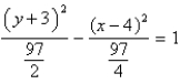 <strong>Identify the conic by writing the equation in standard form. </strong> A) ; hyperbola B) ; hyperbola C) ; hyperbola D) ; ellipse E) ; ellipse