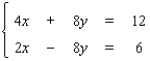 <strong>Use Cramer's rule, whenever possible, to solve the system. </strong> A) B) C) D)The equations are dependent. E)The system is inconsistent.